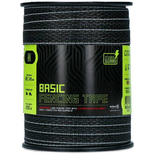 Ruban clôture électrique noir 20 mm 200 m – Chevaux et bovins