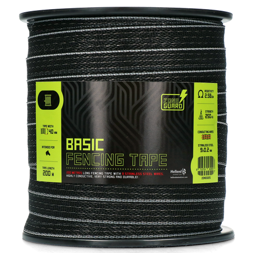 Ruban clôture électrique BASIC noir 40 mm 200 m – 250 kg