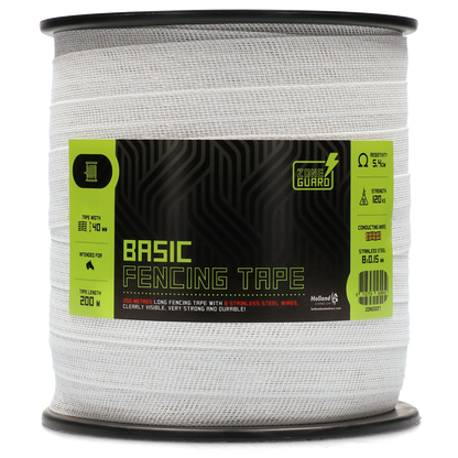 ZoneGuard 40 mm Basic fencing tape white 200 m