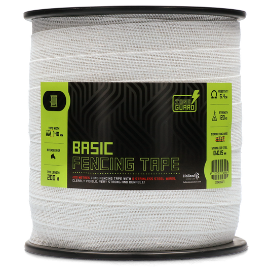 ZoneGuard 40 mm Basic fencing tape white 200 m