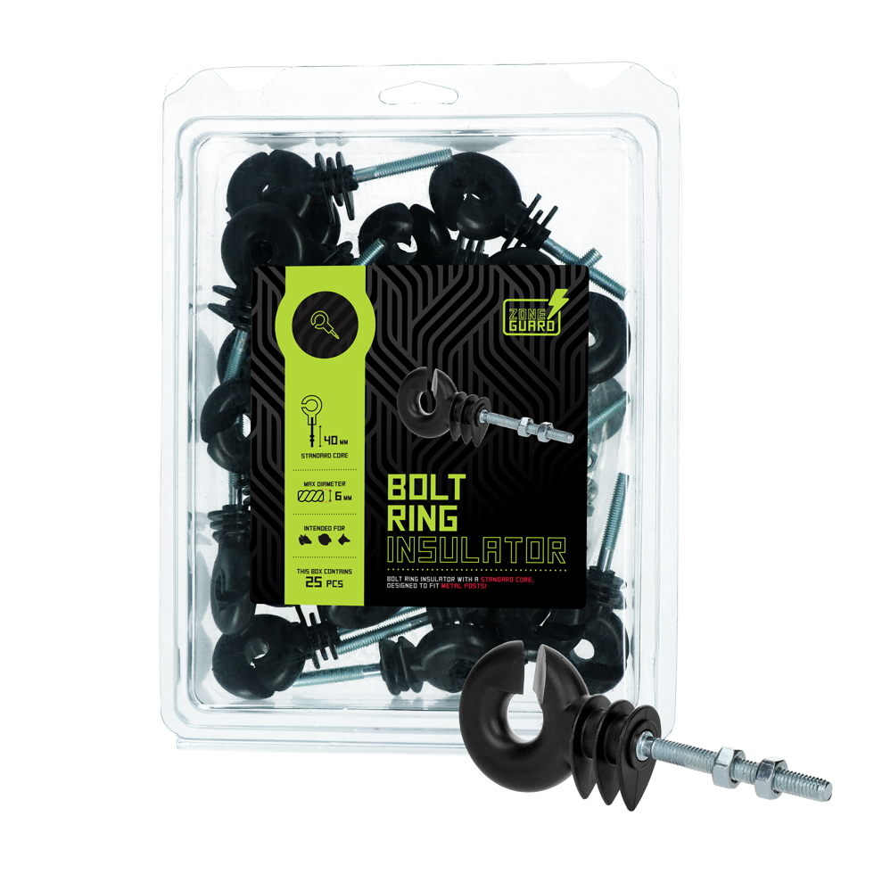 ZoneGuard Ring insulator black with bolt (metal core)