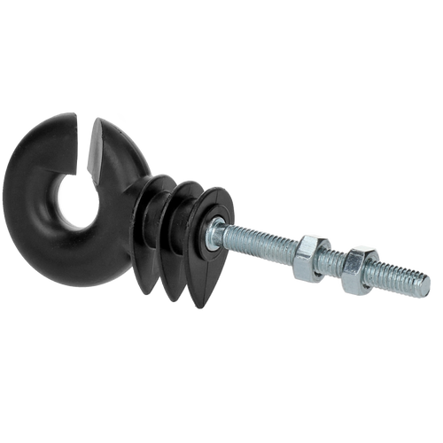 ZoneGuard Isolateur anneau noir avec boulon (noyau métallique)
