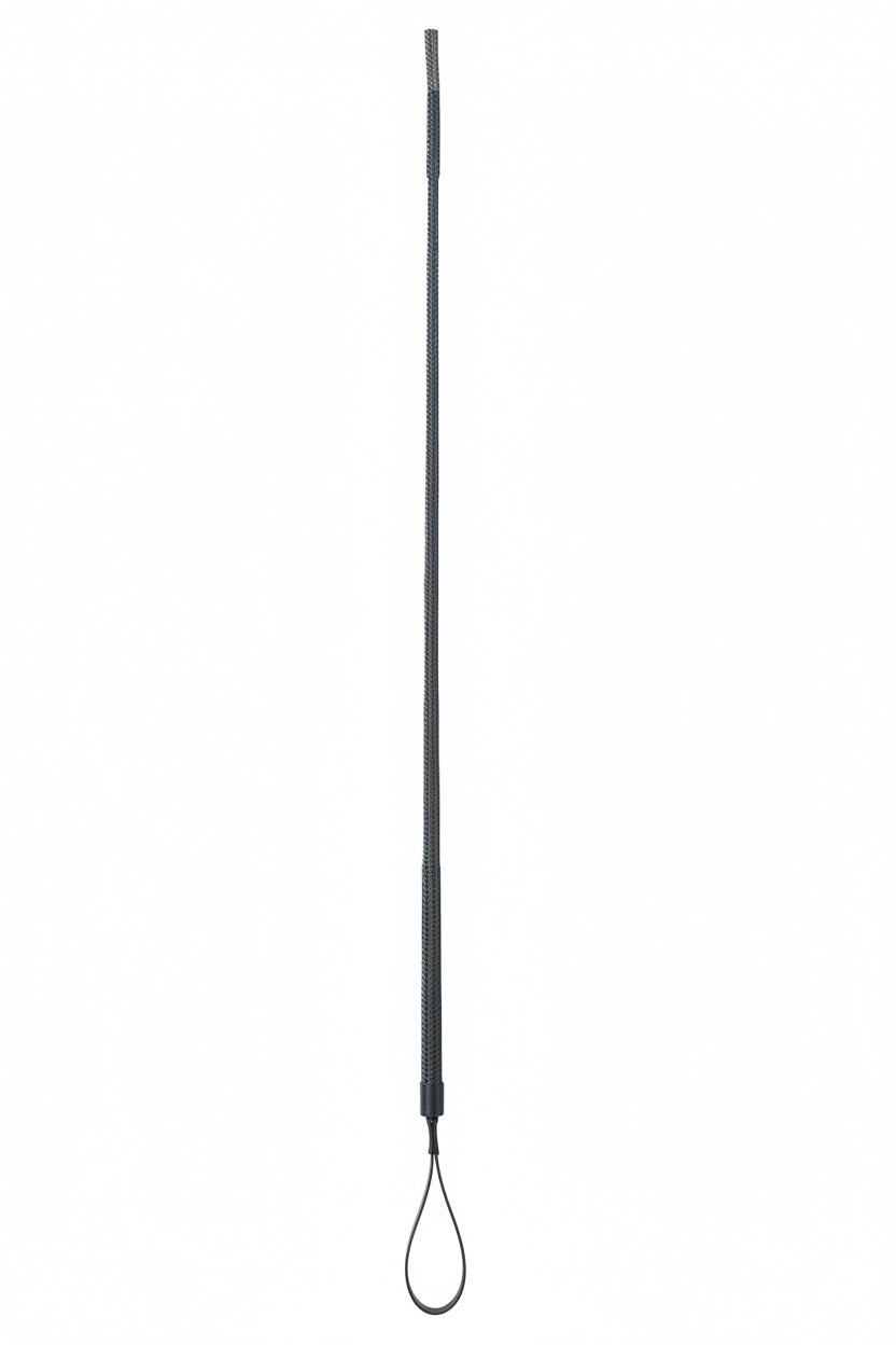 Riding crop 90cm black with horse-head-shaped PVC grip