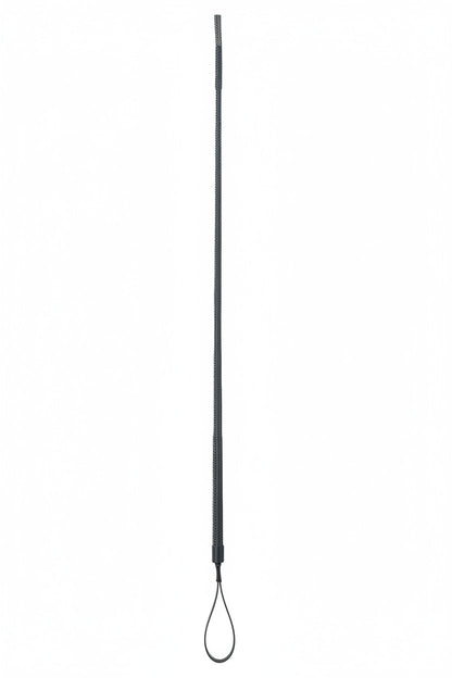 Riding crop 90cm black with horse-head-shaped PVC grip