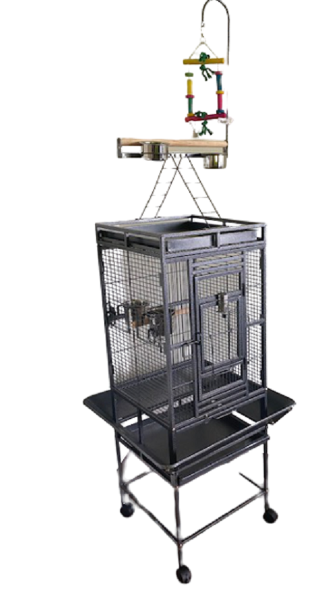 Cage Perroquet Paco Anthracite 46 x 46 x 155 cm
