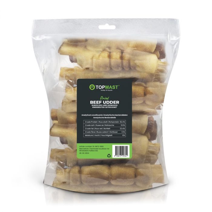 Queue de bœuf enrobée de peau de buffle – Friandise de mastication pour chien TOPMAST
