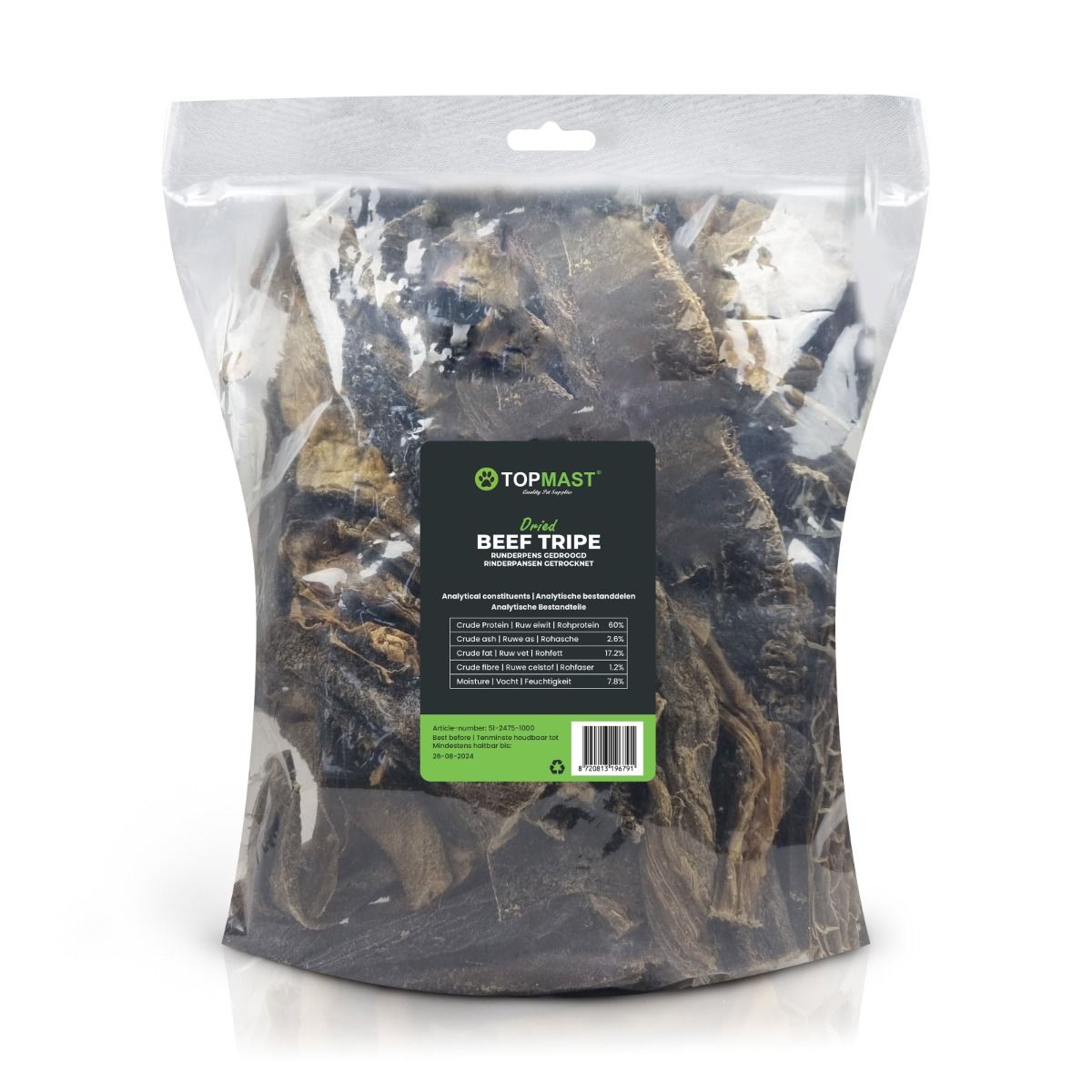 Bâtonnets de panse de boeuf séchée – 1kg TOPMAST