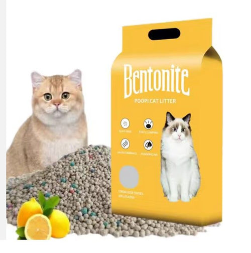 Litière pour Chat Bentonite Citron 5L - Super Absorbante & Hypoallergénique
