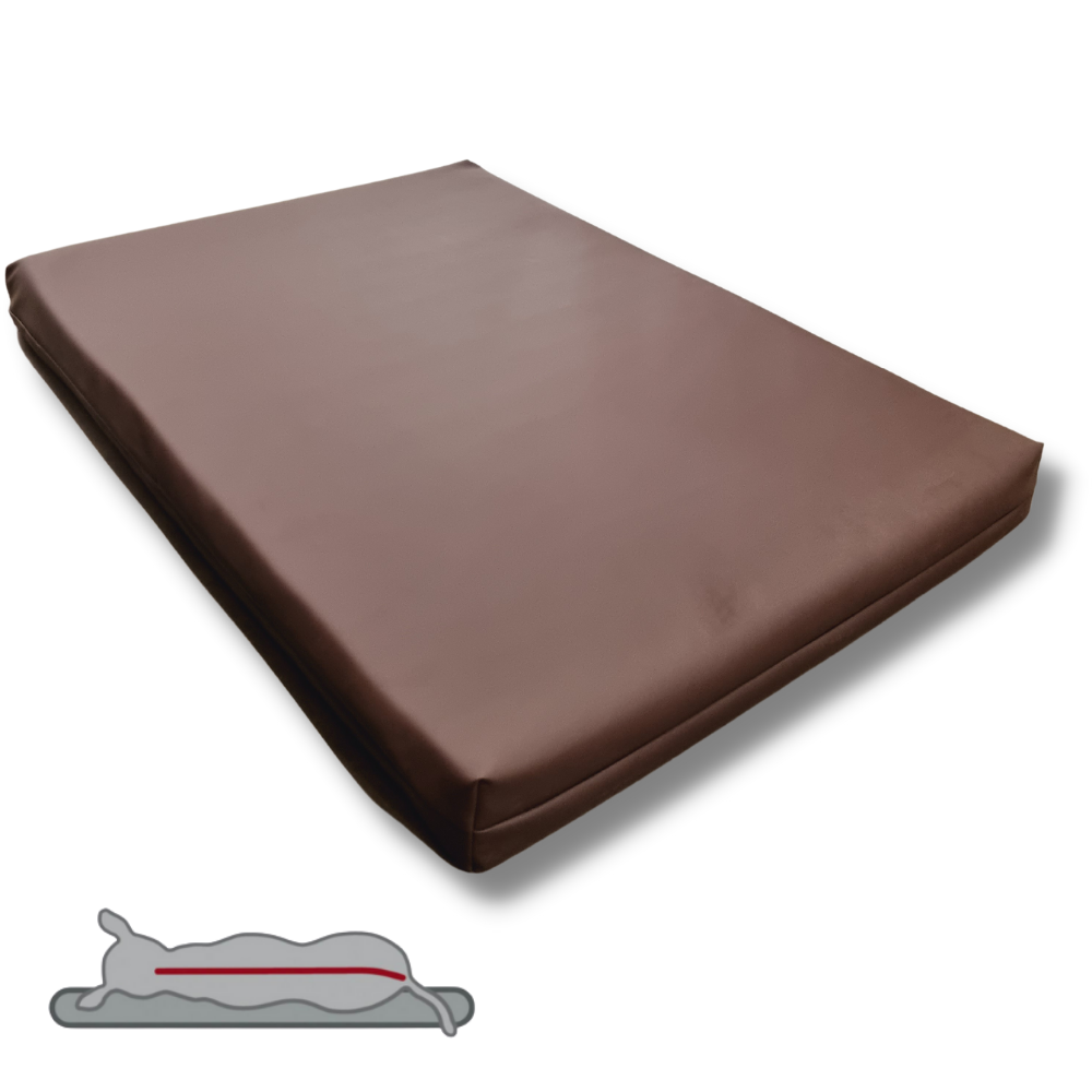 Coussin orthopédique pour chien Topmast - Marron - Aspect cuir