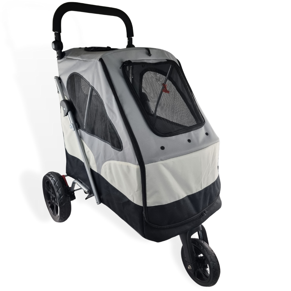 Topmast Hondenbuggy Deluxe - 3 Wielen - Grijs