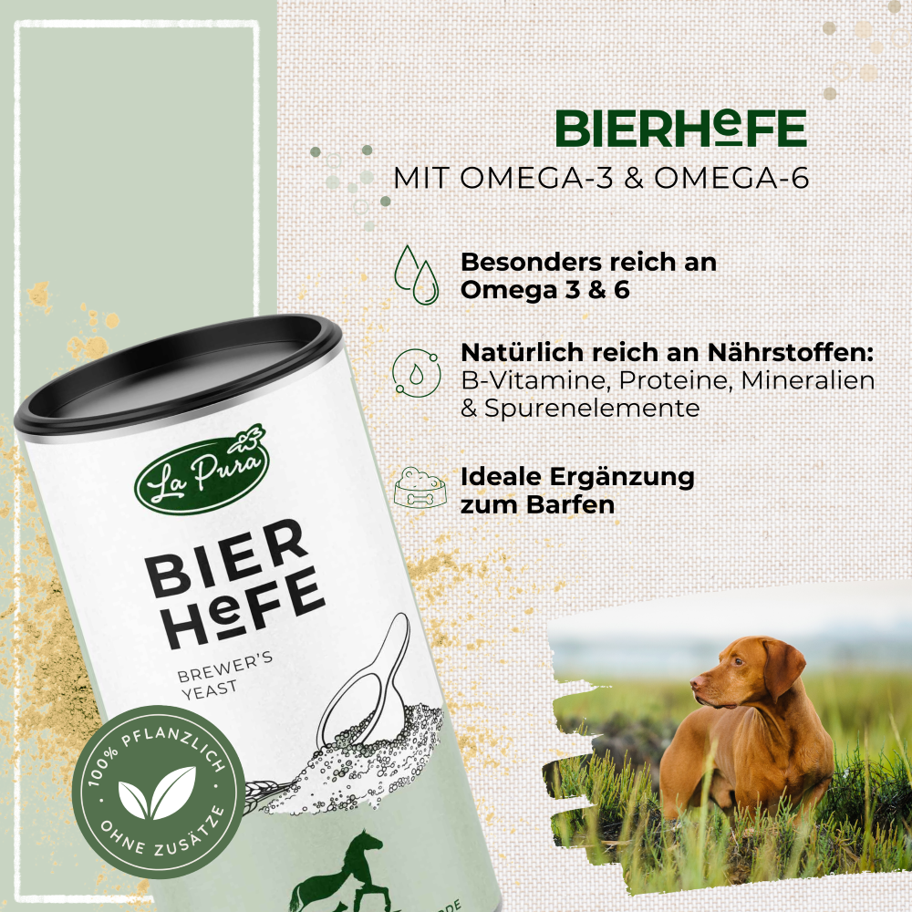 Levure de bière LaPura 250 g pour chiens, chats et chevaux