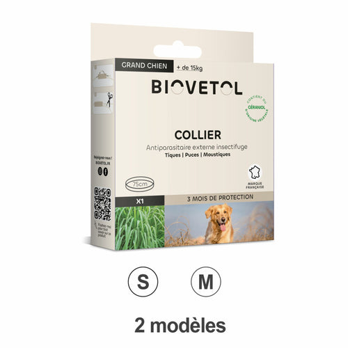 Natural Insect Repellent Collar for Dogs – Geraniol, ~3 months (BIOVETOL)