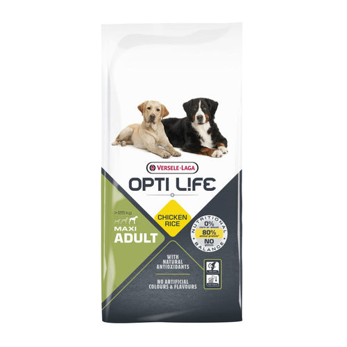 Croquettes Opti Life Maxi au Poulet – Grand Chien +25 kg, 12,5 kg