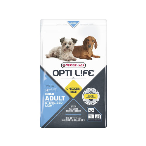 Croquettes Opti Life Mini Stérilisé au Poulet – Petit Chien -10 kg, 2,5 kg
