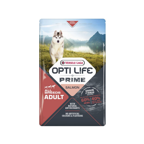 Croquettes Opti Life Prime au Saumon – Sans Céréales, 2,5 kg