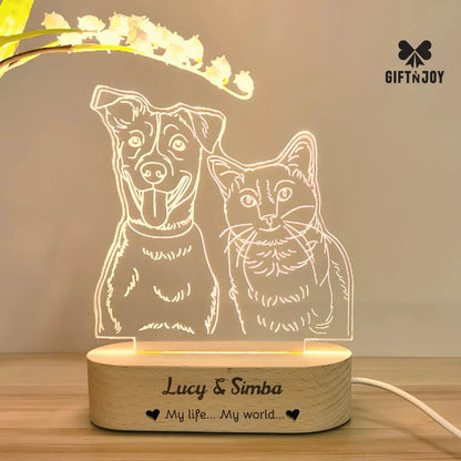 Custom Dog Photo Night Light Dog Memorial Gifts Light Up Pet Memorial Plaque Custom Photo Gift Personalized Gift for Pet Loss - Trufféo