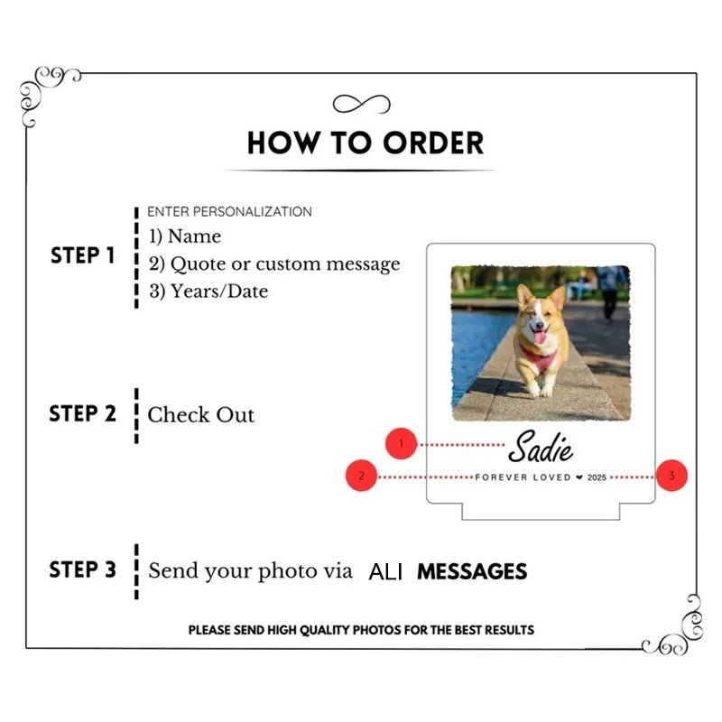 Custom Dog Photo Night Light Dog Memorial Gifts Light Up Pet Memorial Plaque Custom Photo Gift Personalized Gift for Pet Loss - Trufféo