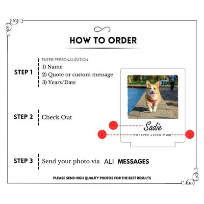 Custom Dog Photo Night Light Dog Memorial Gifts Light Up Pet Memorial Plaque Custom Photo Gift Personalized Gift for Pet Loss - Trufféo