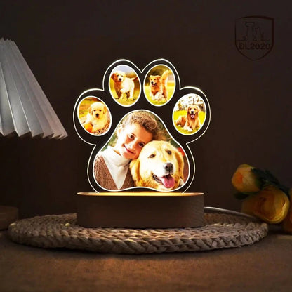 Custom Dog Photo Night Light Dog Memorial Gifts Light Up Pet Memorial Plaque Custom Photo Gift Personalized Gift for Pet Loss - Trufféo