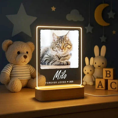Custom Dog Photo Night Light Dog Memorial Gifts Light Up Pet Memorial Plaque Custom Photo Gift Personalized Gift for Pet Loss - Trufféo