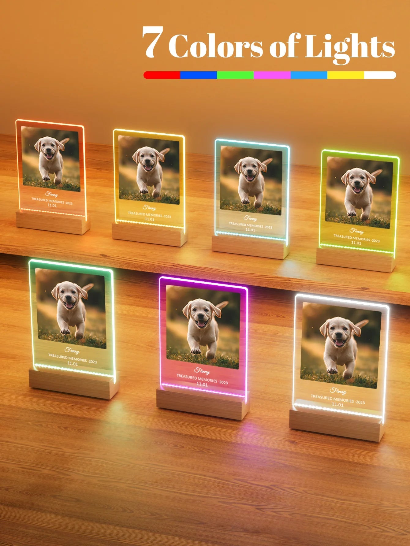 Custom Pet Memorial Nightlight, custom pet Name and date tag, Pet Photo with text Light, Pet Memorial Stand, Pet Gift, Lost Cat - Trufféo