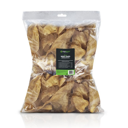 Oreilles de bœuf séchées – Friandise naturelle pour chien - 100 pièces TOPMAST