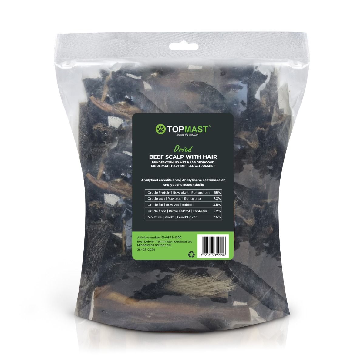 Topmast Runderkophuid met Haar - 15 cm - 1000 Gram