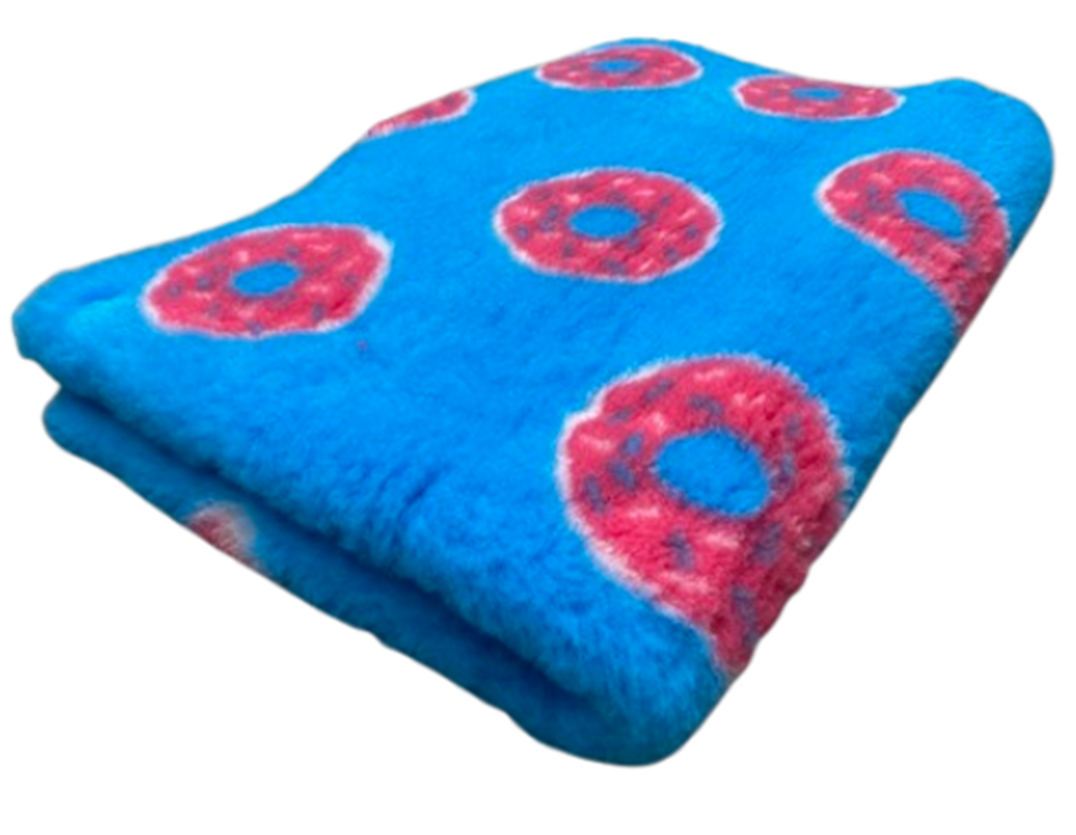 Vetbed bleu turquoise à motifs donuts Trufféo