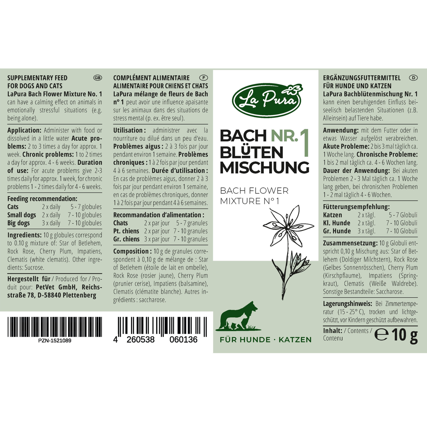 LaPura fleurs de Bach n° 1 (environ 1 200 globules) Kauartikel.com GmbH