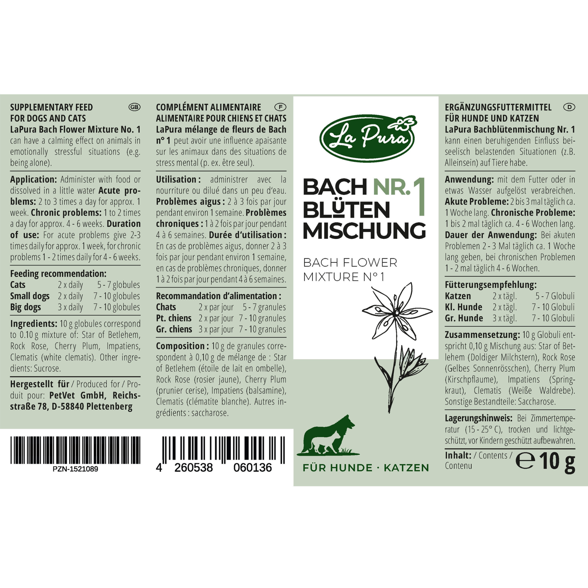 LaPura fleurs de Bach n° 1 (environ 1 200 globules) Kauartikel.com GmbH