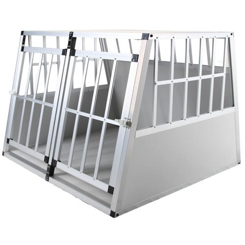 Caisse de Transport Double Porte 🚗🐾 Topmast - XXL - 104 x 91 x 69 cm - Gris clair