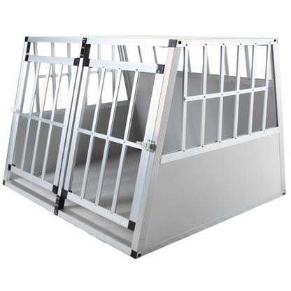 Topmast Autobench Ellipse - XXL - 104 x 91 x 69 cm - Lichtgrijs - Aluminium Reisbench met Tussenschot