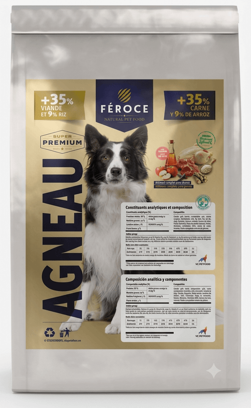 Féroce Agneau – Digestion sensible – Croquettes chien adulte 15 kg