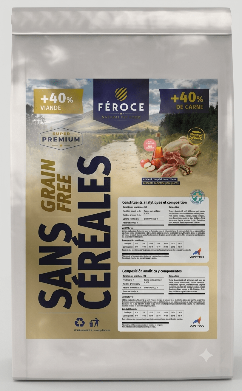 Féroce Sans Céréales – Digestion sensible – Croquettes chien - Trufféo
