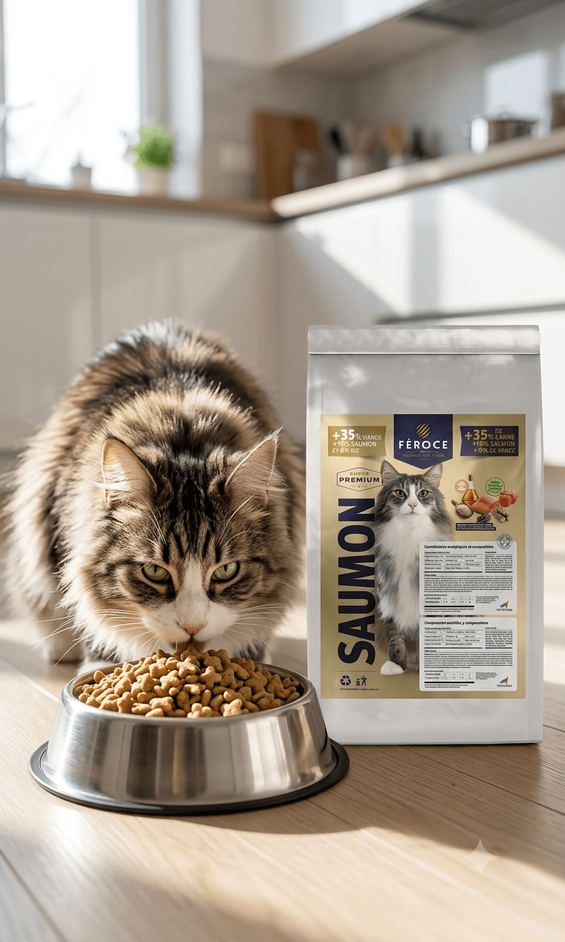 Féroce Saumon Super Premium – Peau & pelage – Croquettes pour chats - Trufféo