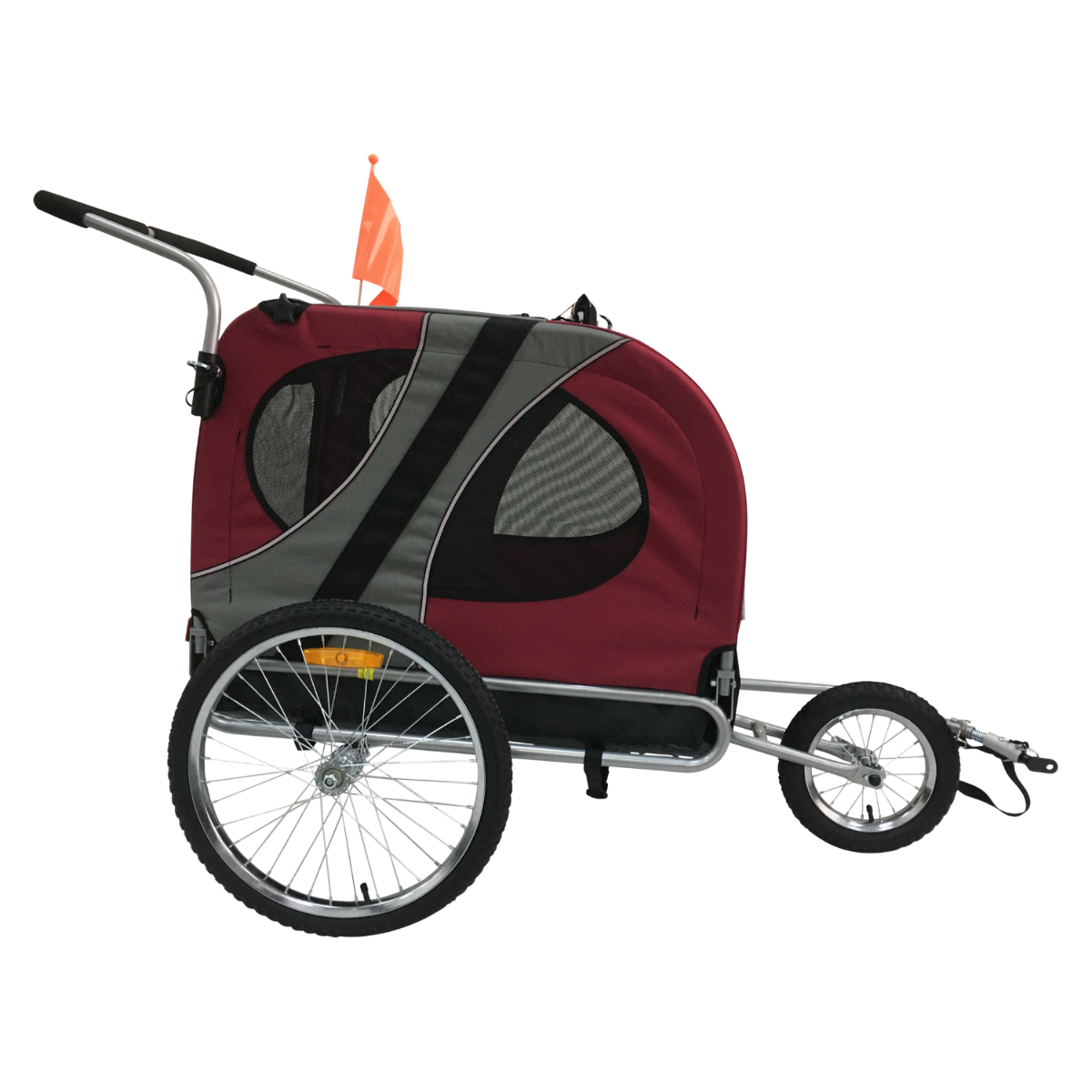 Topmast Easy Flow Hondenfietskar - Met Jogger Functie - Opvouwbaar - Rood - Medium