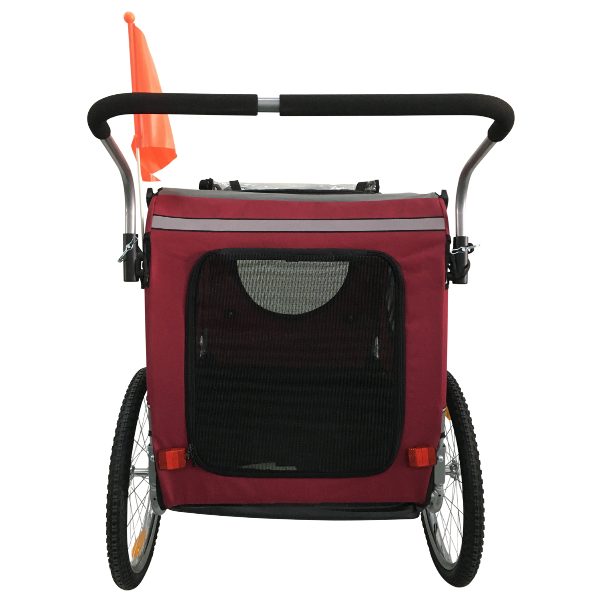 Topmast Easy Flow Hondenfietskar - Met Jogger Functie - Opvouwbaar - Rood - Medium