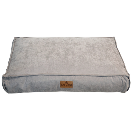 Coussin chien velours Topmast – matelas doux & design (Velours Soft Série) - Gris argenté