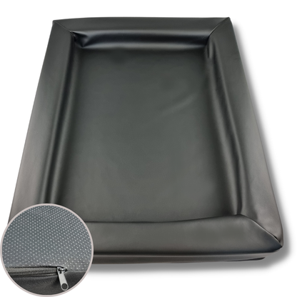 Topmast Loungebed Hondenkussen Leatherlook Zwart