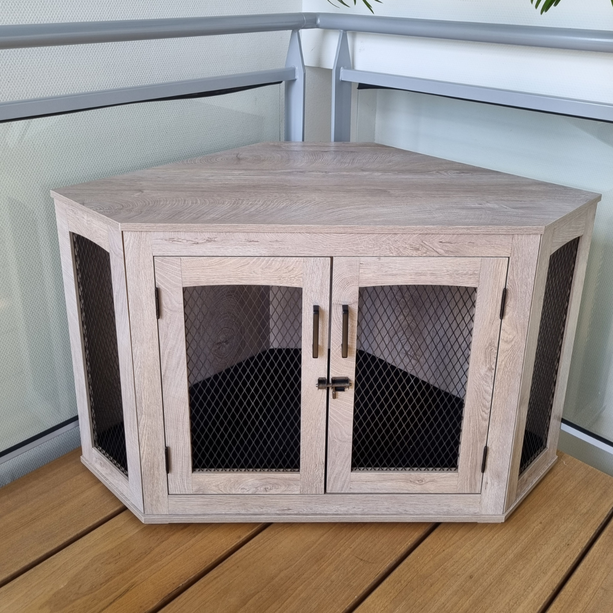 Cage luxueuse Mira Topmast- Modèle d'angle - 109 x 60 x 67 cm - Grise