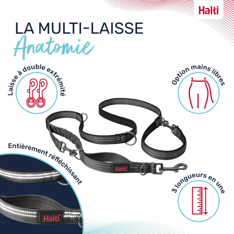Laisse Multi-Position Anatomie Halti – 2 m, Jusqu'à 25 kg HALTI