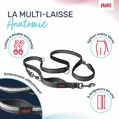 Laisse Multi-Position Anatomie Halti – 2 m, Jusqu'à 25 kg HALTI
