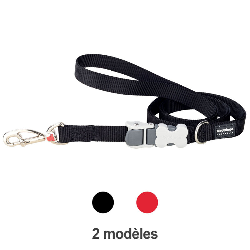 Laisse Superlead Plain Red Dingo noire