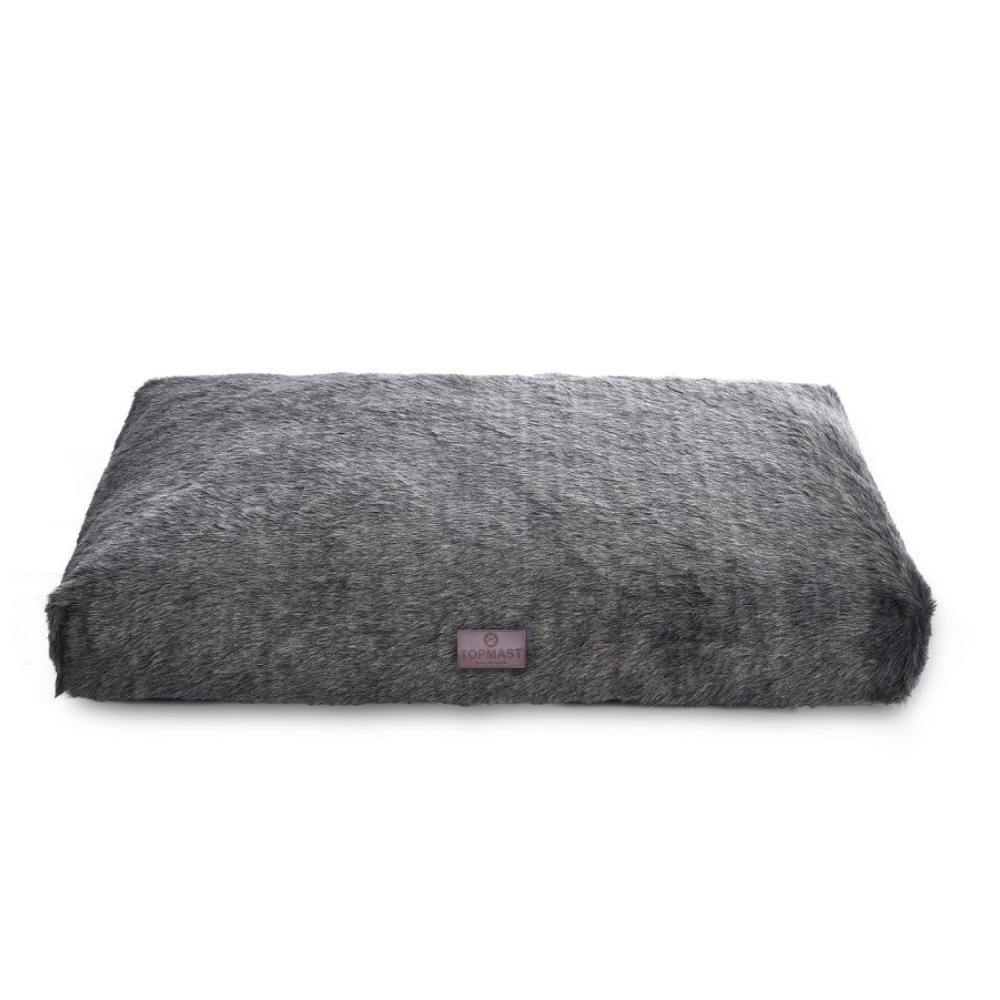 Topmast Hondenkussen - Langhaar Pluche - zachte vulling - 91 x 69 cm - Grijs
