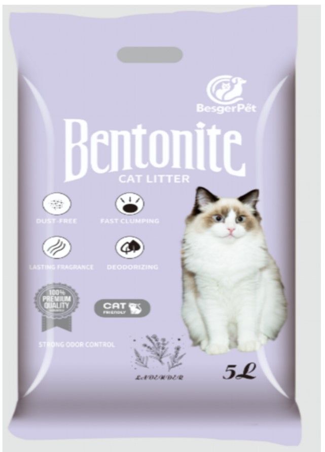 Besger Pet Kattenbakvulling Bentoniet Lavendel – 5 liter - Super Absorberend & Stofarm