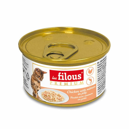 Les Filous – Poulet & saumon en gelée – 12 × 85 g