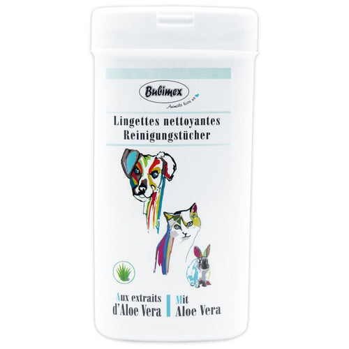 Lingettes Nettoyantes à l'Aloe Vera – Chien & Chat, Boîte de 30 (Bubimex)
