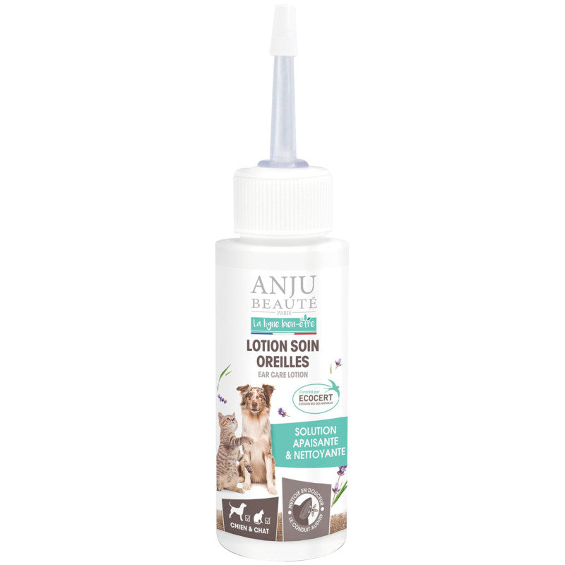 Lotion soin oreilles Bio Anju certifiee ECOCERT chien chat 70ml