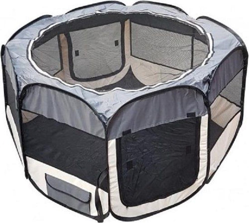 Puppyren Nylon Playpen 8 Sides - Gray