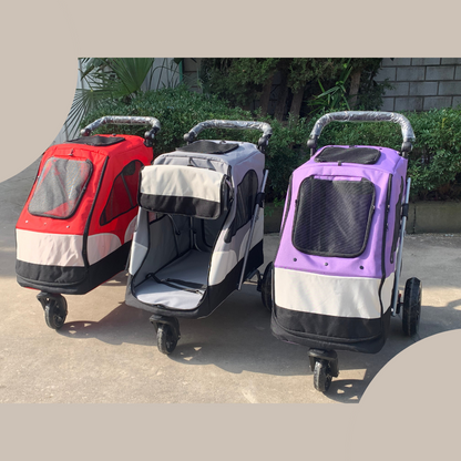 Topmast Hondenbuggy Deluxe - 3 Wielen - Grijs